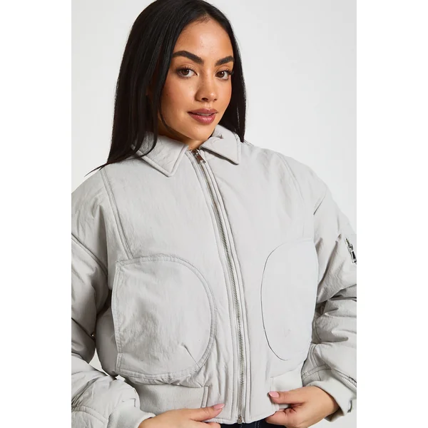Blouson bomber à manches froncées