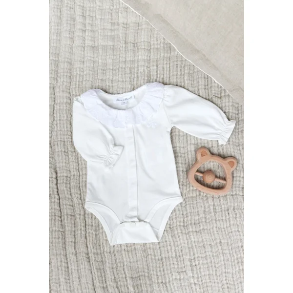 Body col volanté brodé nacre babygirl Tartine et Chocolat - Soins Bébé Naturels & Produits Maman Après Naissance