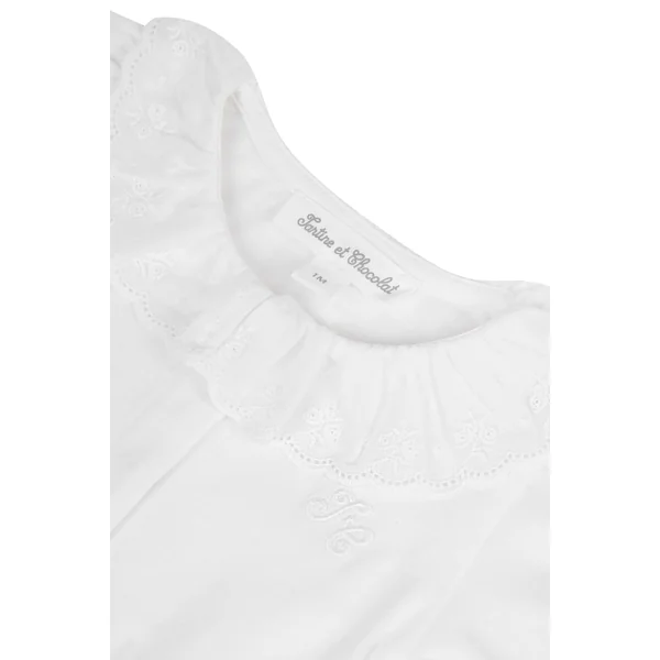 Body col volanté brodé nacre babygirl Tartine et Chocolat - Soins Bébé Naturels & Produits Maman Après Naissance