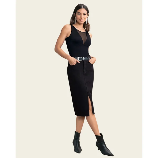 Body à maintien doux avec tulle au décolleté