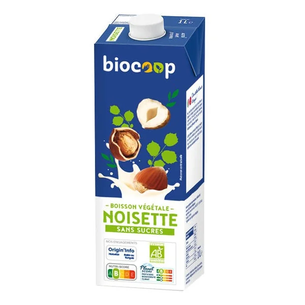 Boisson noisette sans sucre 1L