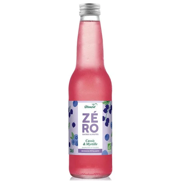 Boisson pétillante Zéro Sucres Ajoutés cassis myrtille 33cl