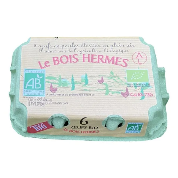 Boite de 6 œufs cal L 63/73g