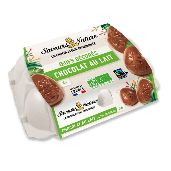 Boite œufs chocolat lait (6) 90g