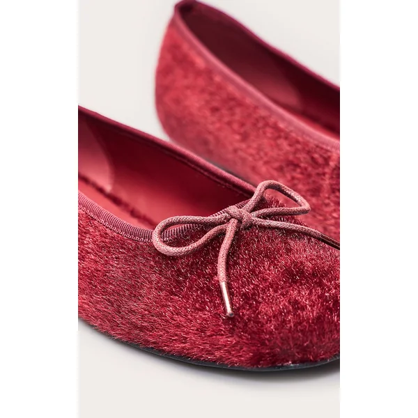 Bordeaux Ballerine En Peau De Poney