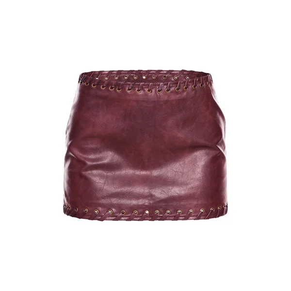 Bordeaux Mini-jupe Tressée En Synthétiquecuir