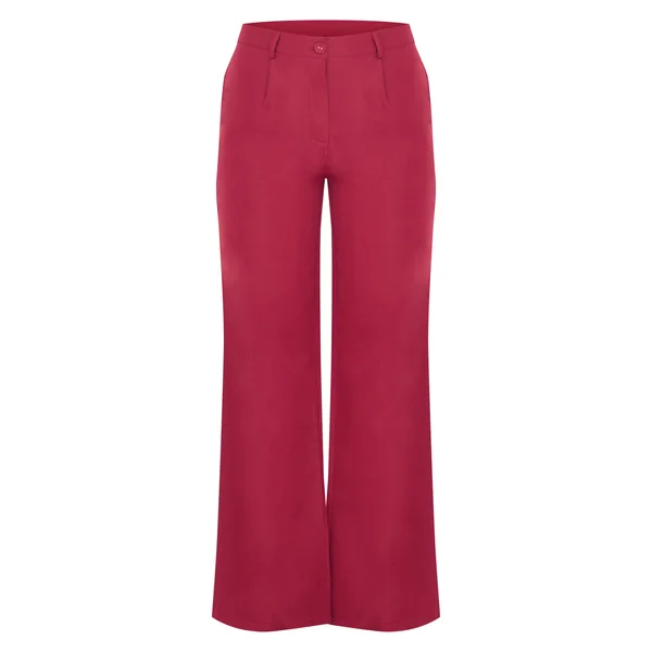 Bordeaux Pantalon Droit En Peau De Pêche