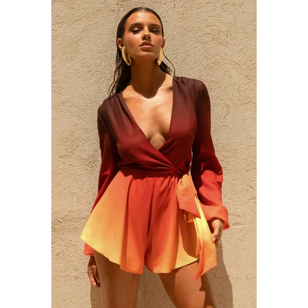 Boss | Combishort dégradé à décolleté plongeant et détail nœud