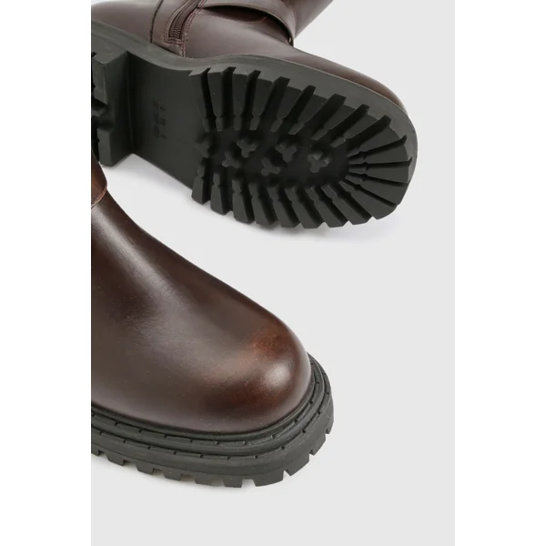 Bottes biker à double boucle, coupe large