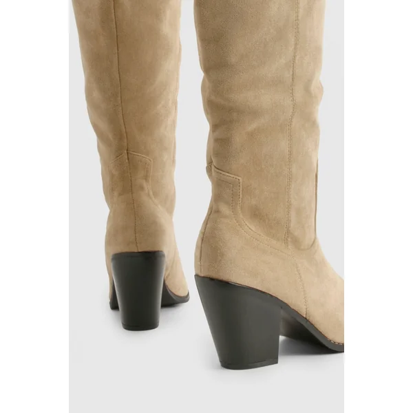 Bottes Cowboy Coupe Large En Synthétique