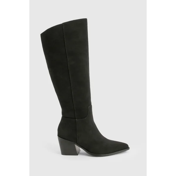 Bottes de cowboy western en nubuck à coupe large