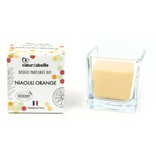 Bougie carrée niaouli orange 72g