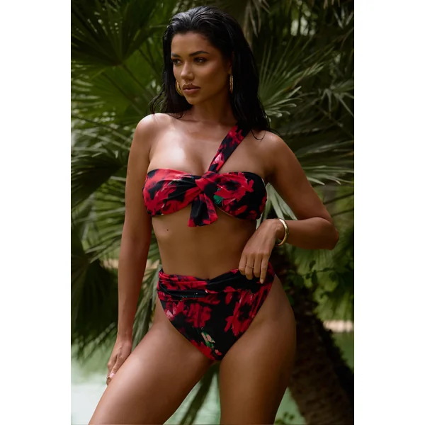 Bowline | Haut de bikini multi-couleur noué à une épaule