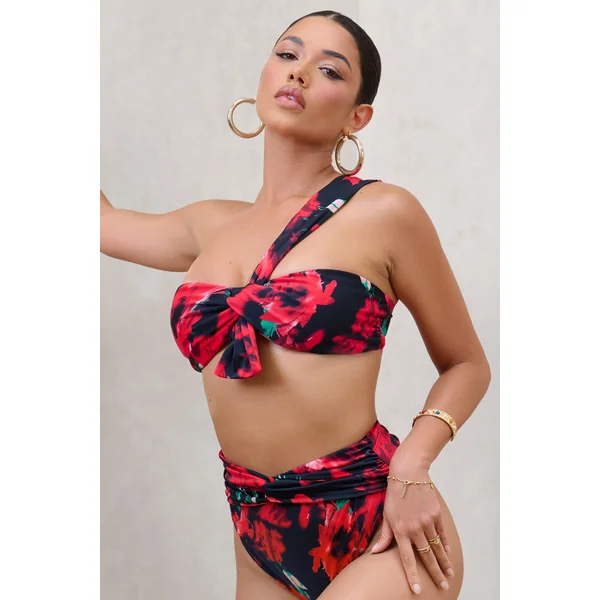 Bowline | Haut de bikini multi-couleur noué à une épaule