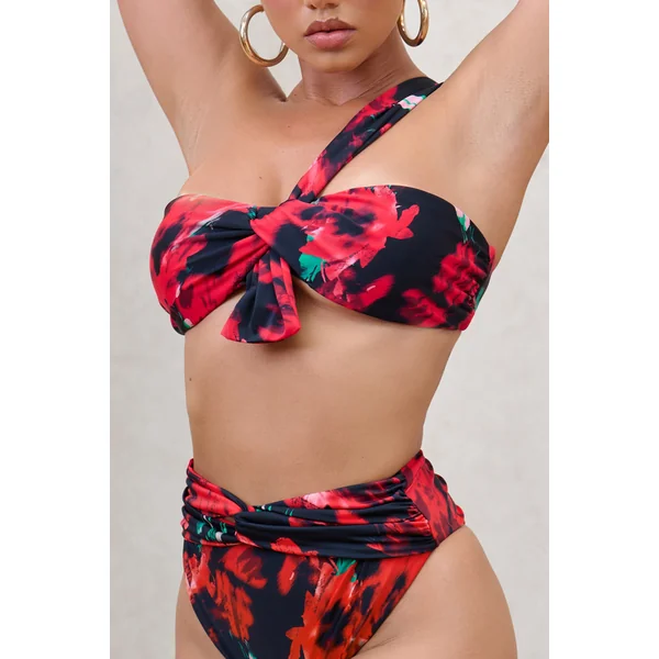 Bowline | Haut de bikini multi-couleur noué à une épaule