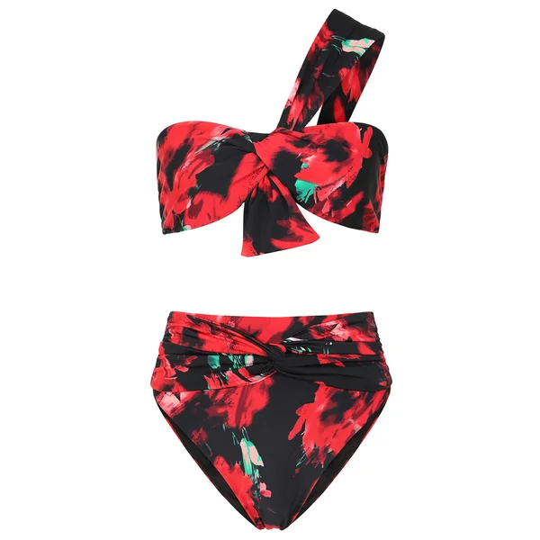 Bowline | Haut de bikini multi-couleur noué à une épaule