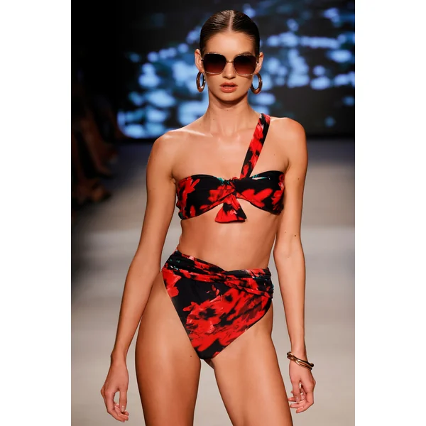 Bowline | Haut de bikini multi-couleur noué à une épaule