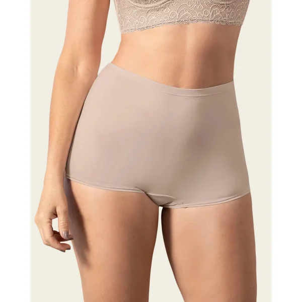 Boxer taille haute en tissu uni.