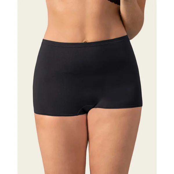 Boxer taille haute en tissu uni.