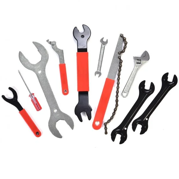 Boîte à Outil de Réparation pour Vélo 44 Pièces Coffret d'Outils Professionnel en Acier au Carbone et PE, 32x6,5x26cm