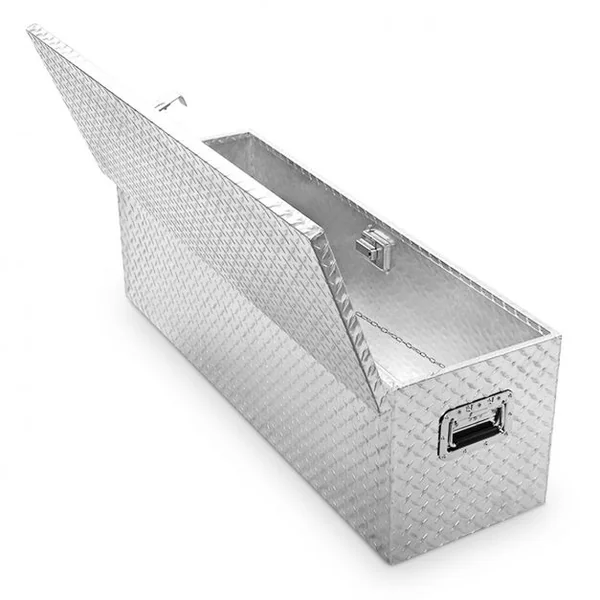 Boîte à Outils Rangement à Outils Verrouillable avec 2 Clés 2 Poignées en Métal en Aluminium 123x38x38cm Argenté