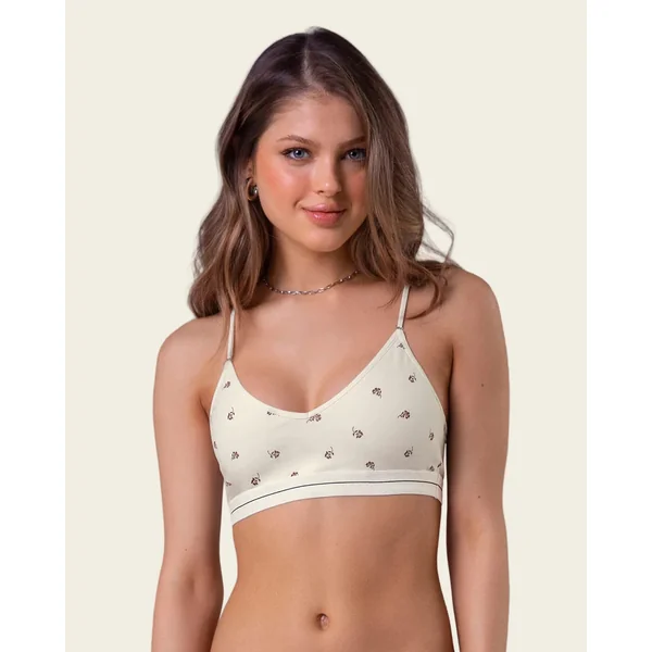 Bralette en coton ultra confortable à bretelles réglables