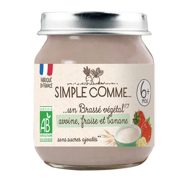 Brassé végétal avoine fraise banane pot 125g