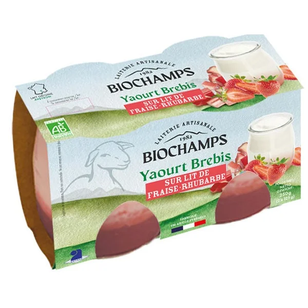 Brebis bicouche fraise rhubarbe 2x125g