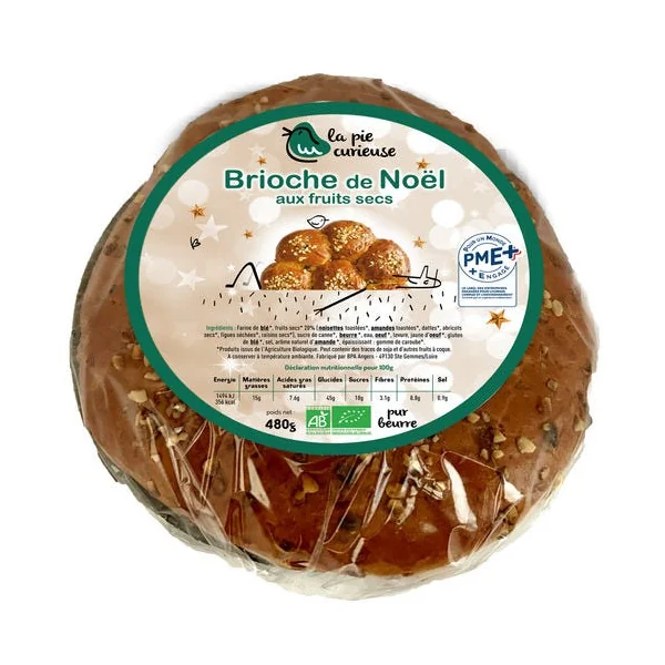 Brioche de noël aux fruits secs 480g