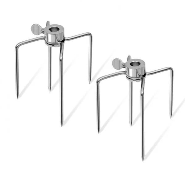 Broche pour Barbecue 2 x 60 cm en Acier Inoxydable Avec Moteur Electrique 4W Automatique Tournebroche Capacité 10 kg
