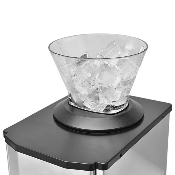 Broyeur à glace électrique pour glace pilée machine en Acier Inox 12kg/h avec entonnoir récipient collecte Utilisation Facile