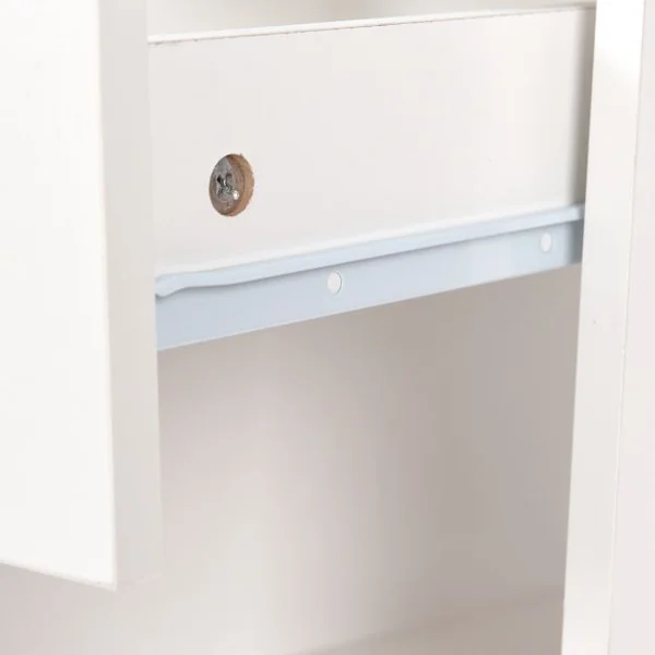 Bureau Informatique avec Tiroir et 2 Compartiments de Rangement Bureau Peu Encombrant en MDF, 108x39,5x82cm, Blanc