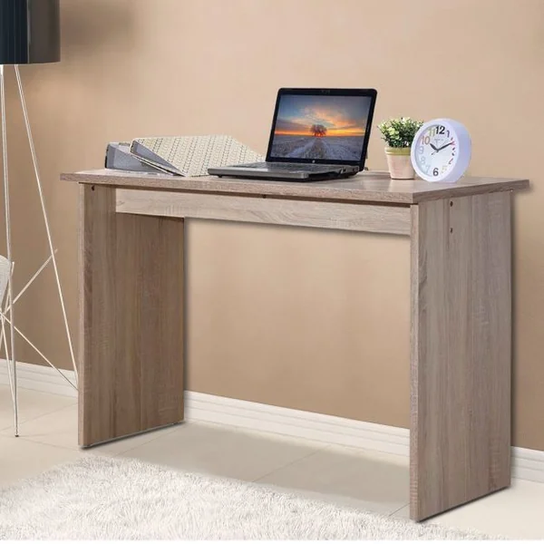 Bureau Simple et Moderne pour Ordinateur Poste de Travail Informatique Anti-rayures en MDF, 120x49x76,9cm, Chêne
