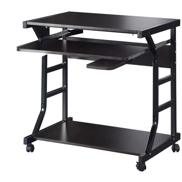 Bureau à Roulettes avec Plateau pour Clavier et Porte-souris Etagère Inférieure en MDF 75x50x75cm Marron