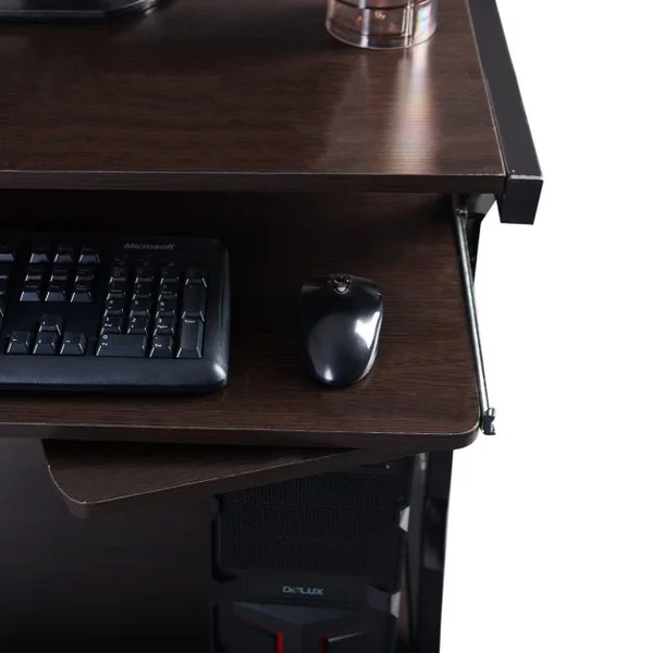 Bureau à Roulettes avec Plateau pour Clavier et Porte-souris Etagère Inférieure en MDF 75x50x75cm Marron