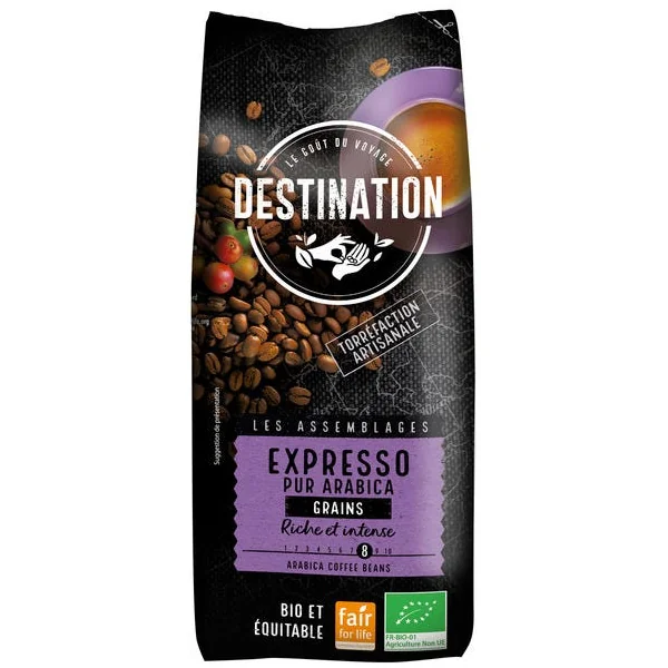 Café grains expresso pur arabica intensité 8 500g