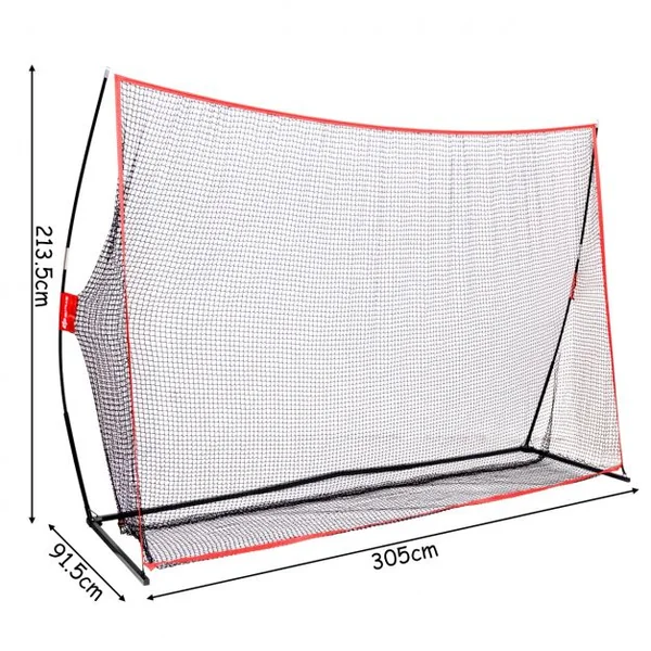 Cage de football But de football But et filets de football et golf avec sac de transport, 305x91.5x213.5cm, Noir et rouge