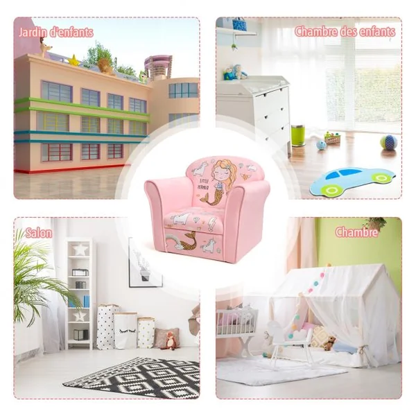 Canapé / Fauteuil pour Enfant 4 Formes Mignon Design Ergonomique Dossier Confortable