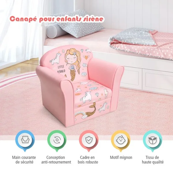 Canapé / Fauteuil pour Enfant 4 Formes Mignon Design Ergonomique Dossier Confortable