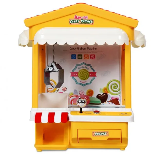Candy Grabber électronique Machine attrape à bonbons à jouets automatique avec câble USB et 8 billets en plastique -Jaune