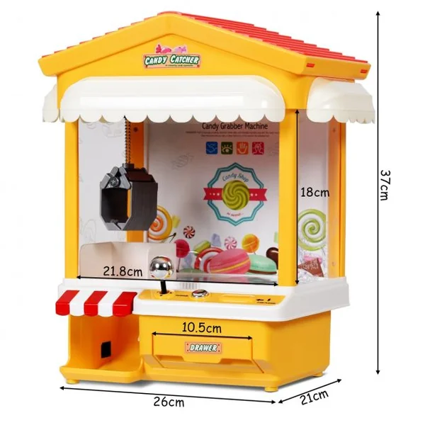 Candy Grabber électronique Machine attrape à bonbons à jouets automatique avec câble USB et 8 billets en plastique -Jaune