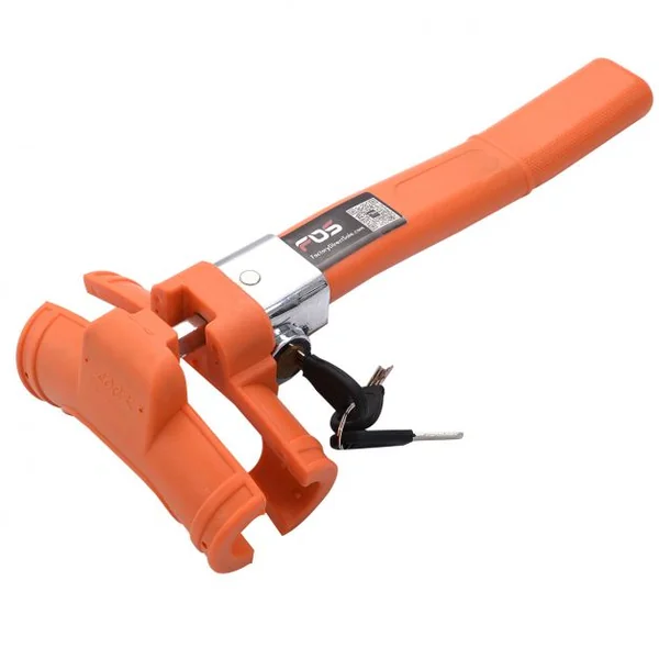 Canne Antivol Bloque-Volant Barre Pour Sécurité Auto Voiture Facile à Installer avec Clé Orange