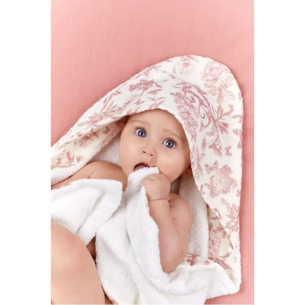 Cape de bain Toile de Jouy Tartine et Chocolat - Soins Bébé Naturels & Produits Maman Après Naissance