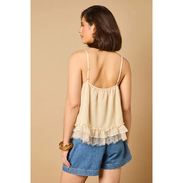 Caraco Babydoll à Détails en Dentelle
