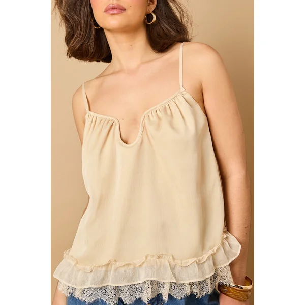Caraco Babydoll à Détails en Dentelle