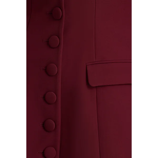 Carmen | Mini-robe bordeaux à décolleté cœur et coupe tailleur
