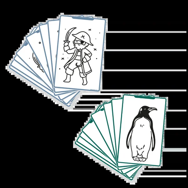 Cartes supplémentaires KIDYDRAW MINI - Thèmes "Animaux autour du monde et Océans & Pirates " - Soins Bébé Naturels & Produits Maman Après Naissance