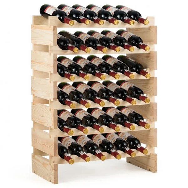 Casier à Vin de 36 Bouteilles Porte-vins et Etagère de Présentation à 6 Couches 63,2 x 28 x 85,5 cm