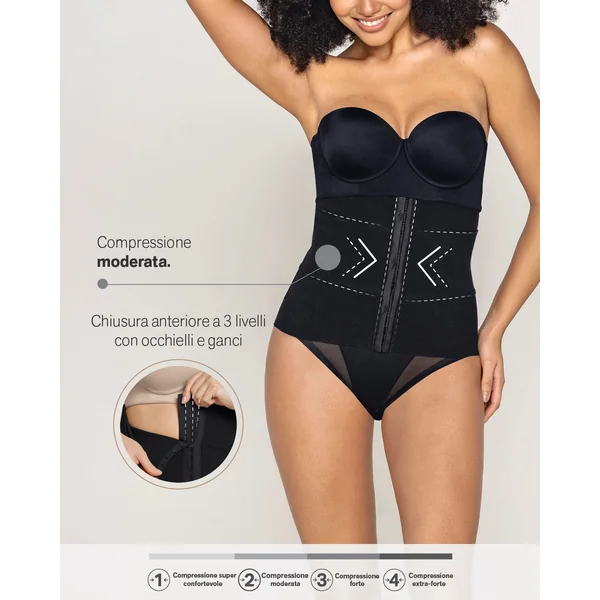 Ceinture abdominale à contrôle modérée avec bandes anatomiques