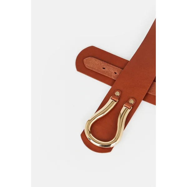 Ceinture de taille en cuir avec détails métalliques